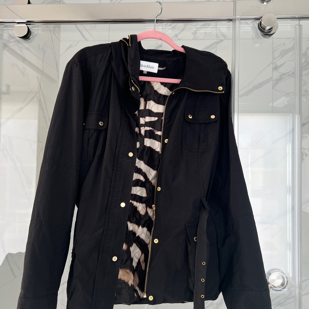 Calvin Klein Black Utility Jacket with Gold Details
